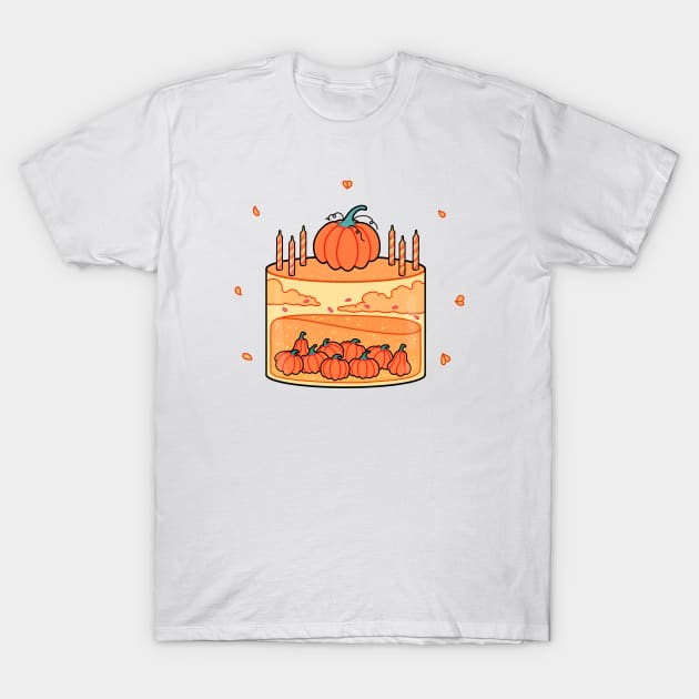 Aesthetic pumpkin patch spice birthday cake T-Shirt by inkcapella